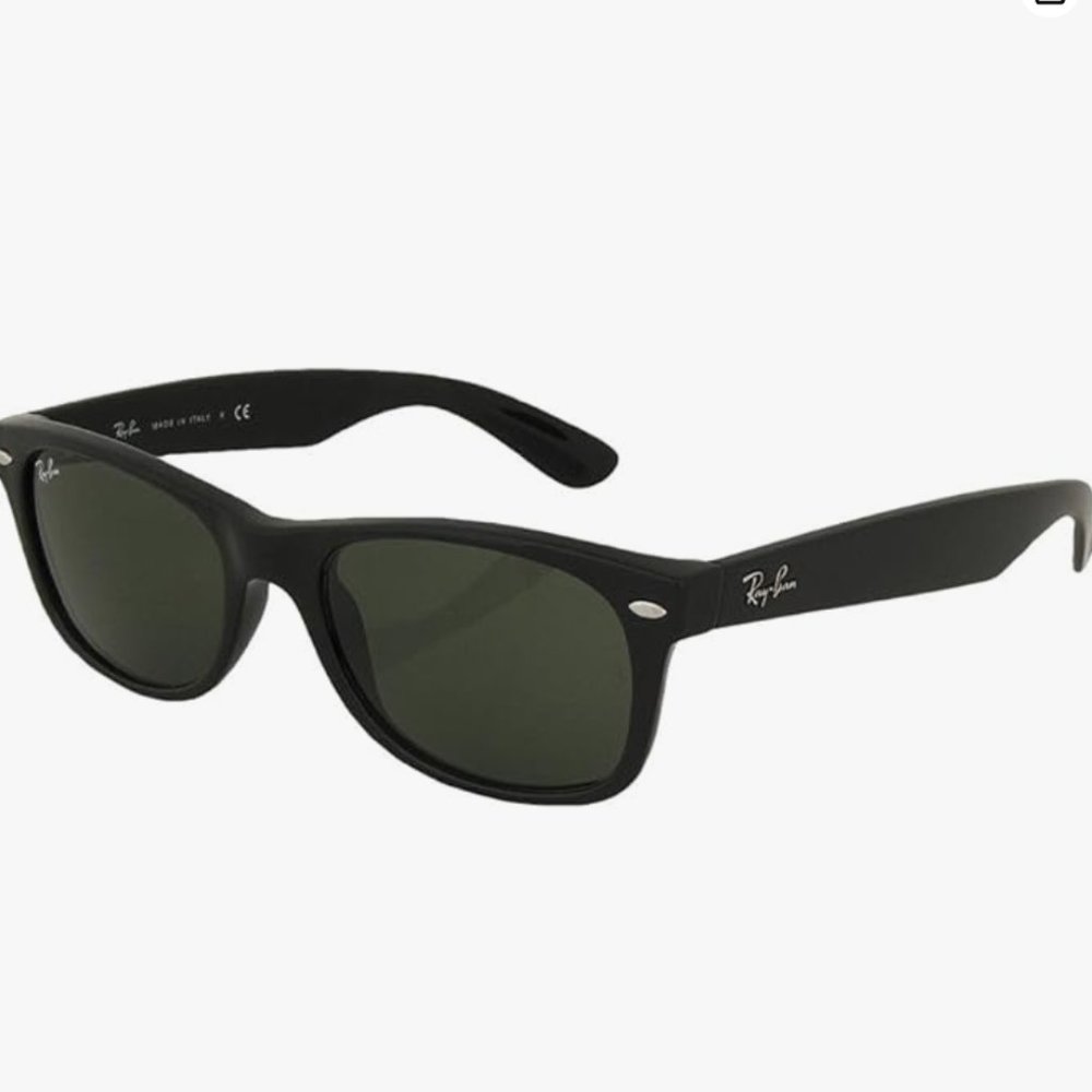 Ray-Ban RB2132 New Wayfarer Sunglasses Unisex (Matte Black Frame Solid Black)